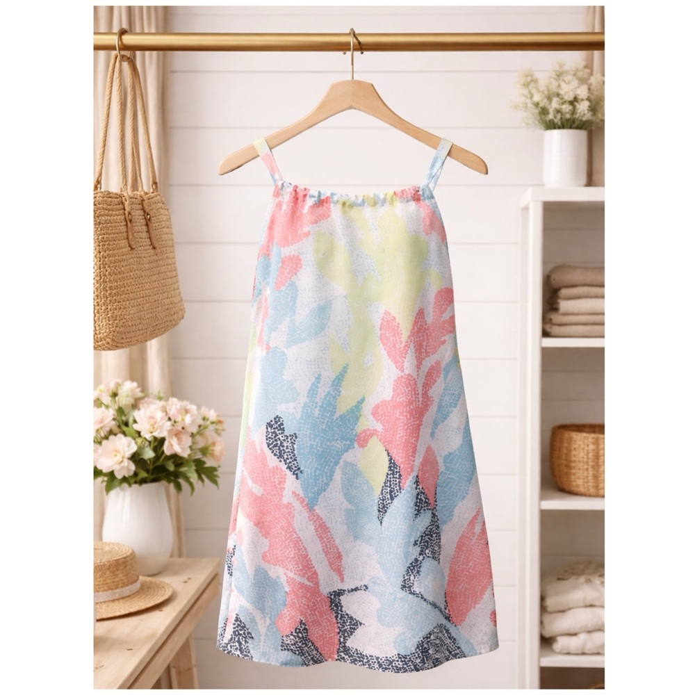CROWN & IVY PRINTED HALTER DRESS ~ NWOT